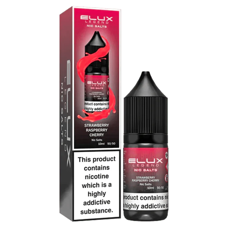 Elux Legend Nic Salts - 10ml E-liquids - Box of 10-Strawberry Raspberry Cherry *New*-vapeukwholesale