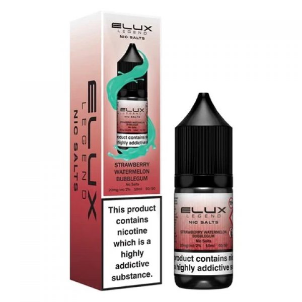 Elux Legend Nic Salts - 10ml E-liquids - Box of 10-Strawberry Watermelon Bubblegum-vapeukwholesale