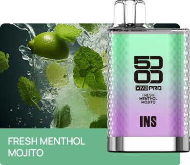 Elux Viva Pro 5000 Puffs Disposable Vape Pod Box of 10-Fresh Menthol Mojito-vapeukwholesale