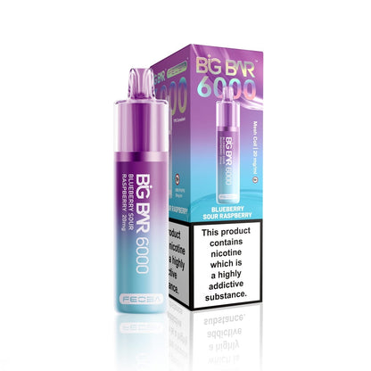 Feoba Big Bar 6000 Puffs Disposable Vape (Box of 5) - Blueberry Sour Raspberry - vapeukwholesale