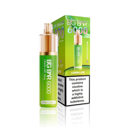 Feoba Big Bar 6000 Puffs Disposable Vape (Box of 5) - Lemon Lime - vapeukwholesale