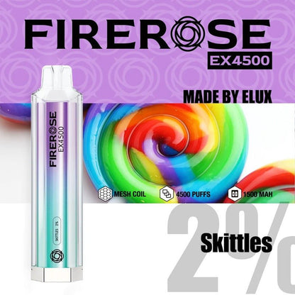 Firerose EX4500 By ELUX | Disposable Vape Pod Box of 10-Skittles-vapeukwholesale