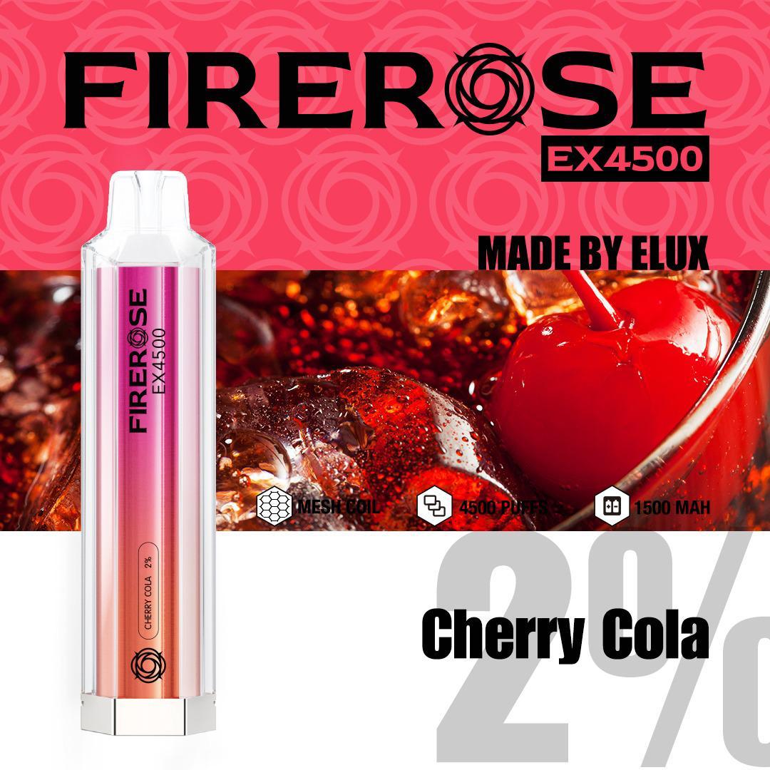 Firerose EX4500 Disposable Vape Pod Box of 10-Cherry Cola-vapeukwholesale