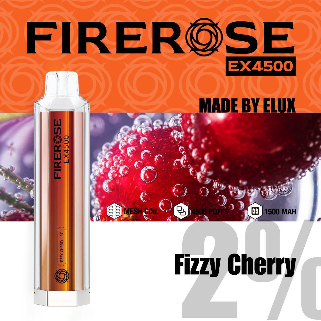 Firerose EX4500 Disposable Vape Pod Box of 10-Fizzy Cherry-vapeukwholesale