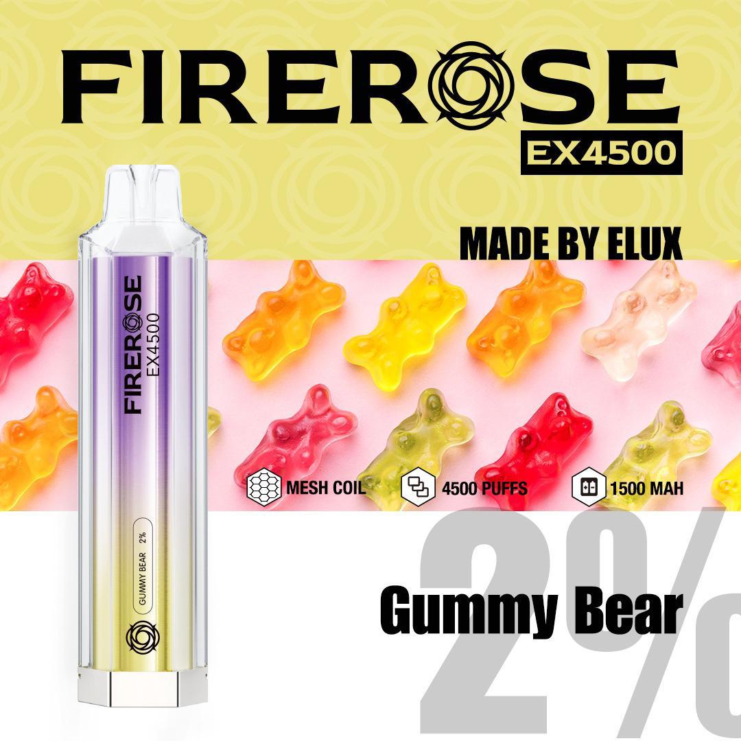 Firerose EX4500 Disposable Vape Pod Box of 10-Gummy Bear-vapeukwholesale