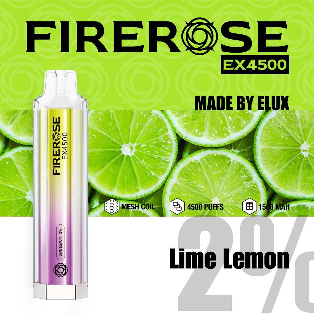 Firerose EX4500 Disposable Vape Pod Box of 10-Lime Lemon-vapeukwholesale