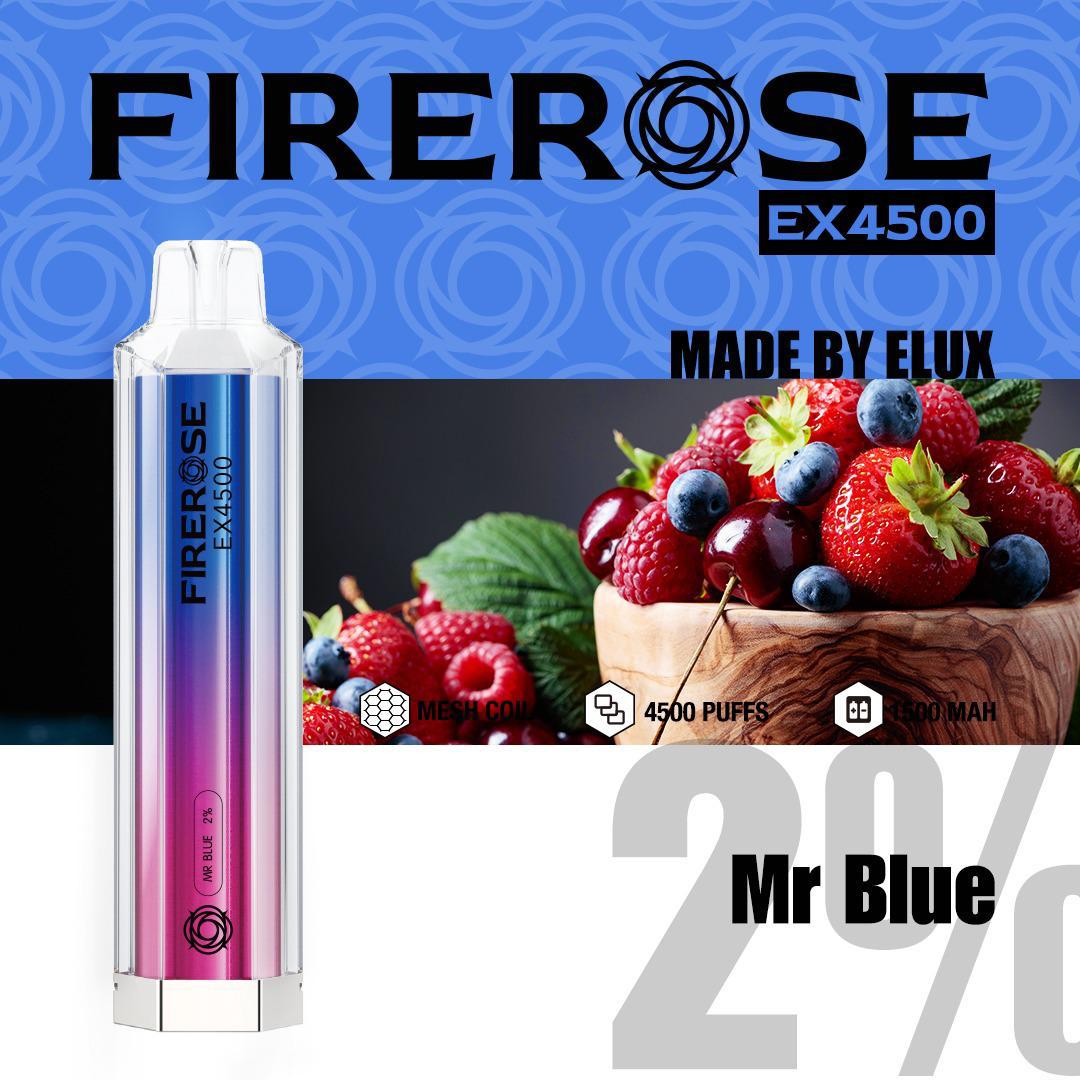 Firerose EX4500 Disposable Vape Pod Box of 10-Mr Blue-vapeukwholesale