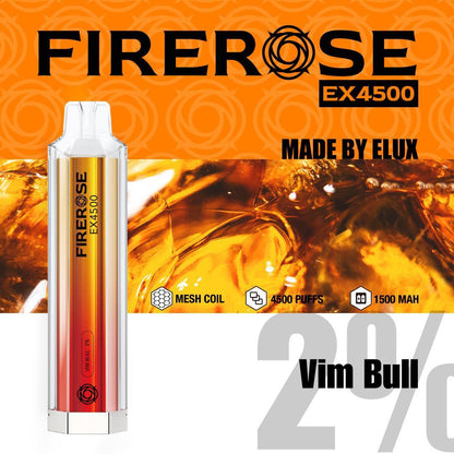 Firerose EX4500 Disposable Vape Pod Box of 10-Vim Bull-vapeukwholesale