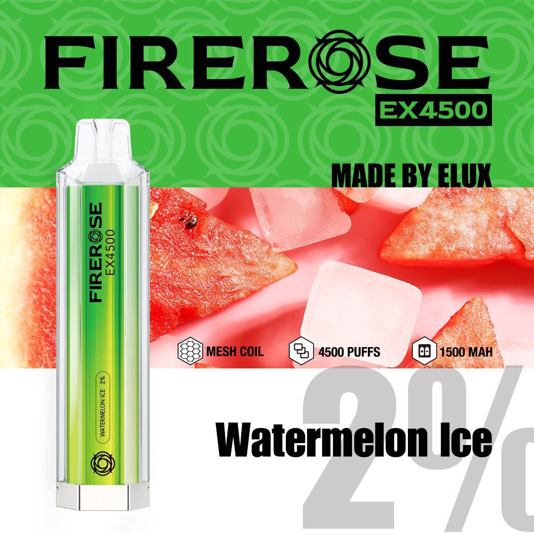 Firerose EX4500 Disposable Vape Pod Box of 10-Watermelon Ice-vapeukwholesale