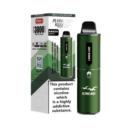 Flying Bird Max Pro 3000 Puffs 4 in 1 Disposable Vape Box of 5 - Green Series (4 in 1 Edition) - vapeukwholesale