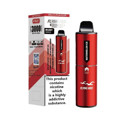 Flying Bird Max Pro 3000 Puffs 4 in 1 Disposable Vape Box of 5 - Ruby Series (4 in 1 Edition) - vapeukwholesale