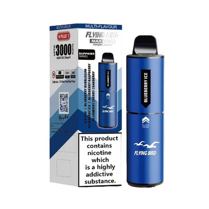 Flying Bird Max Pro 3000 Puffs 4 in 1 Disposable Vape Box of 5 - Sapphire Series (4 in 1 Edition) - vapeukwholesale