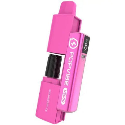 Geekvape Popvibe V5000 Puffs Disposable Vape Box of 5 - Strawberry Ice - vapeukwholesale