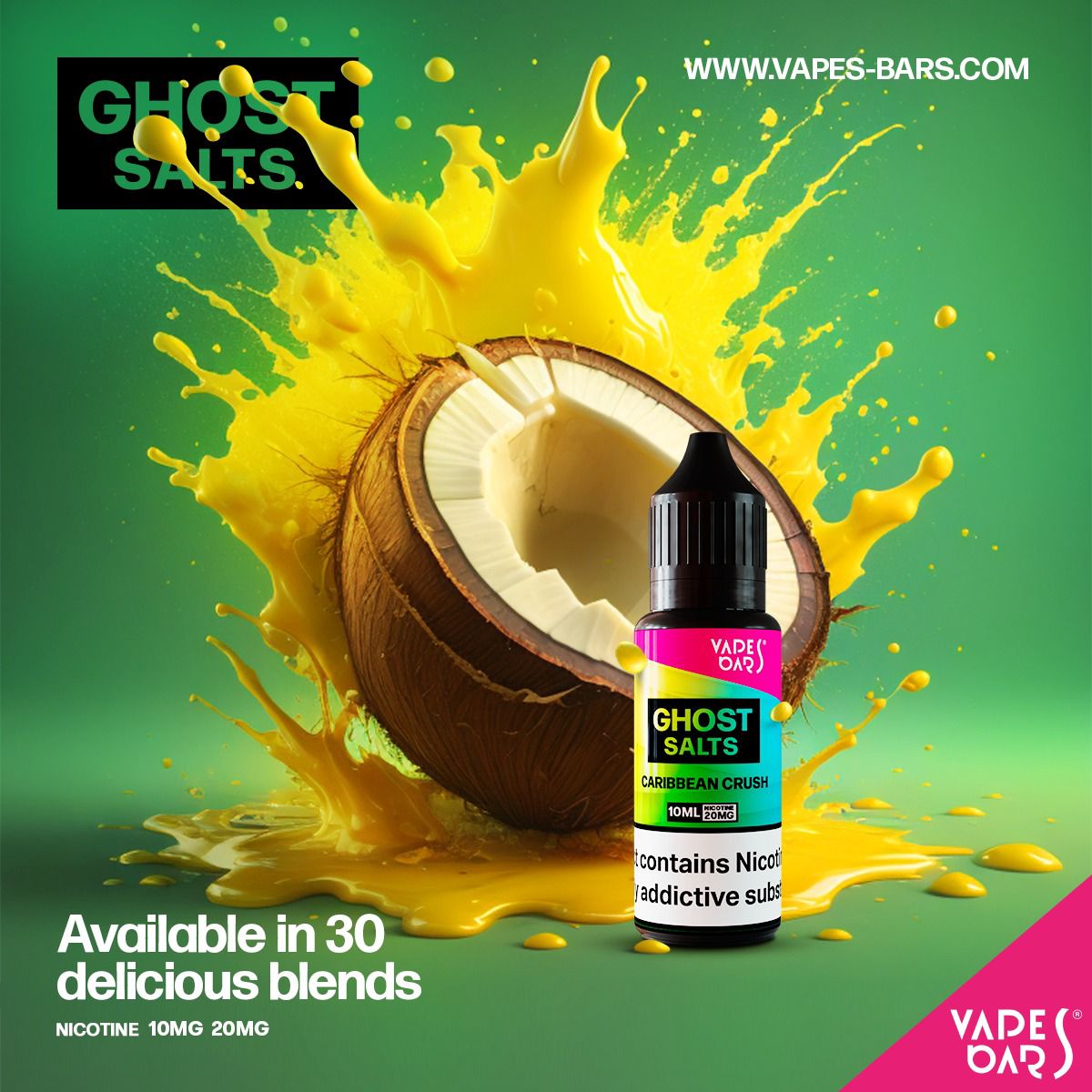 GHOT 3500 Nic Salts 10ml - Box of 10-Caribbean Crush-vapeukwholesale