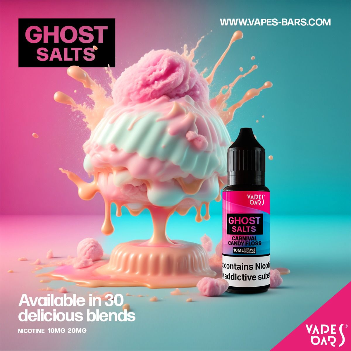 GHOT 3500 Nic Salts 10ml - Box of 10-Carival Candy Floss-vapeukwholesale