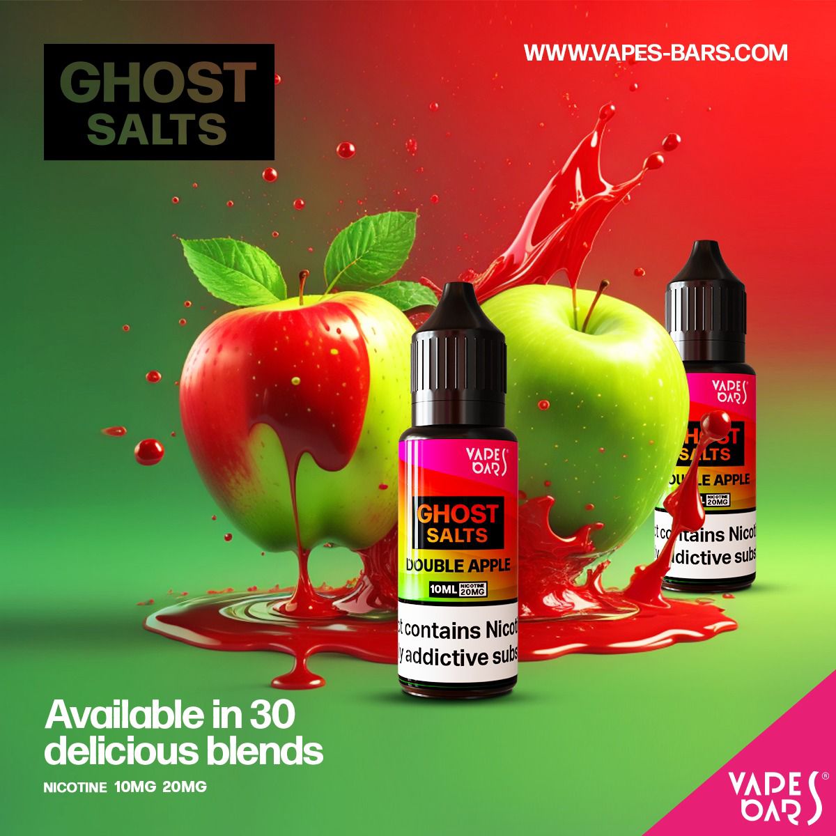 GHOT 3500 Nic Salts 10ml - Box of 10-Double Apple-vapeukwholesale