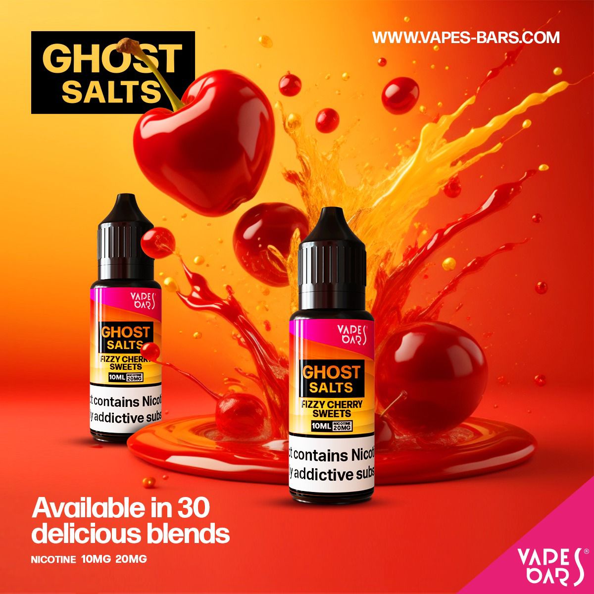 GHOT 3500 Nic Salts 10ml - Box of 10-Fizzy Cherry Sweets-vapeukwholesale