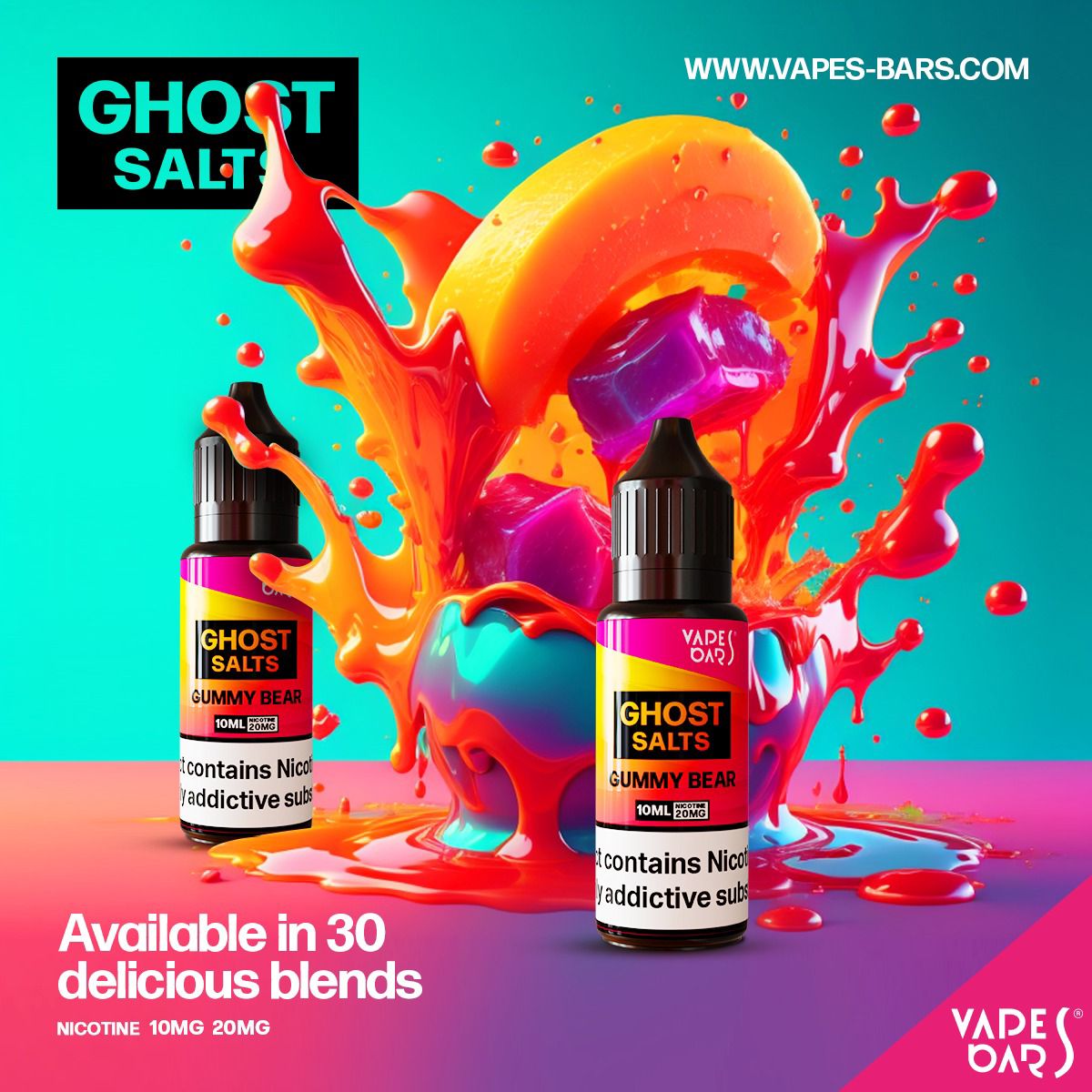 GHOT 3500 Nic Salts 10ml - Box of 10-Gummy Bear-vapeukwholesale