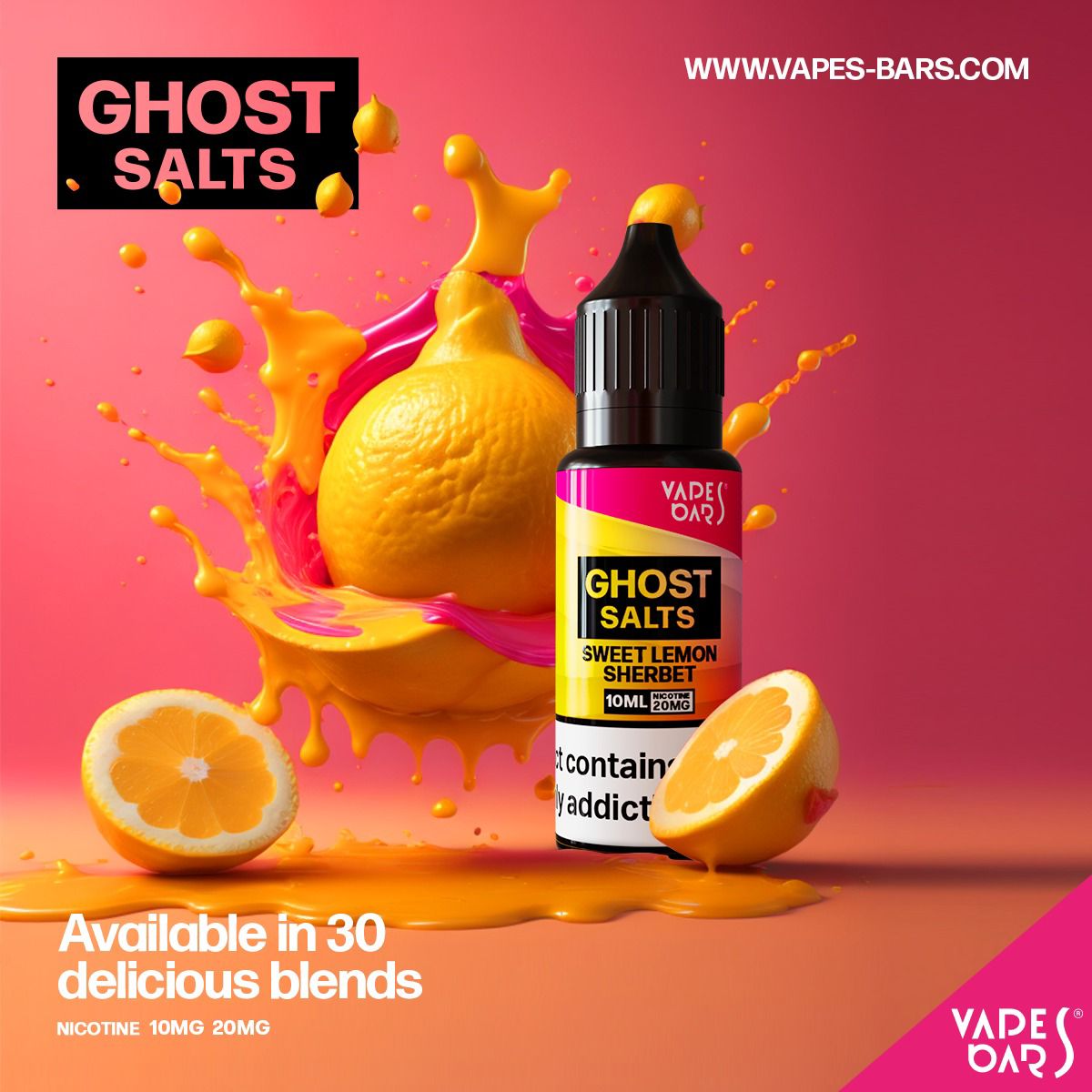 GHOT 3500 Nic Salts 10ml - Box of 10-Sweet Lemon Sherbet-vapeukwholesale