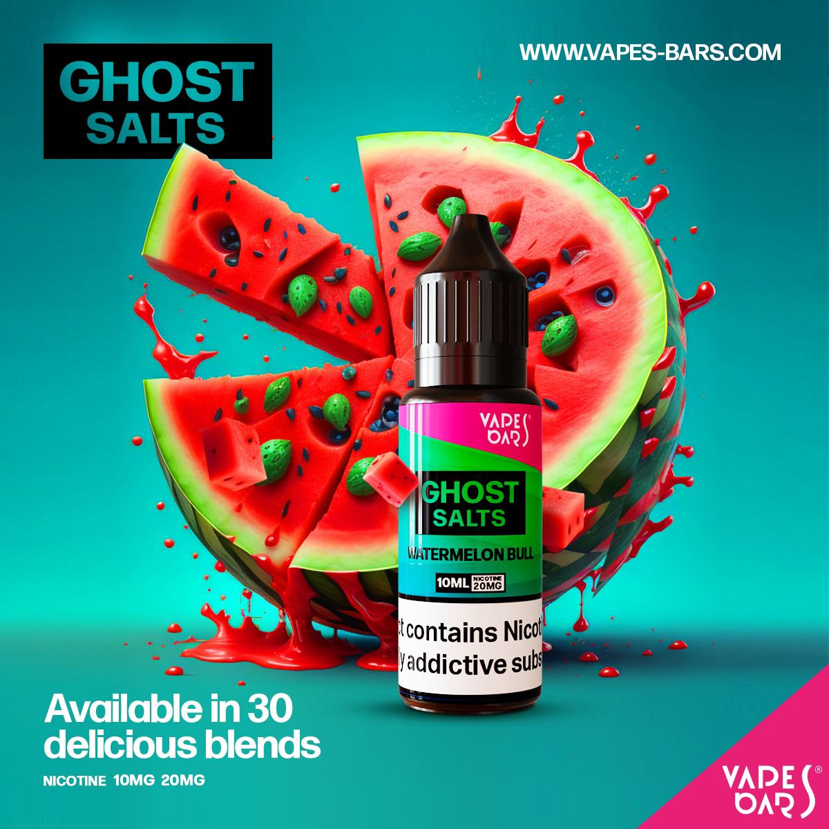 GHOT 3500 Nic Salts 10ml - Box of 10-Watermelon Bull-vapeukwholesale