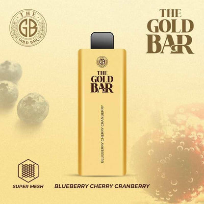 Gold Bar 4500 Disposable Vape Puff Bar Pod Box of 10-Blueberry Cherry Cranberry-vapeukwholesale