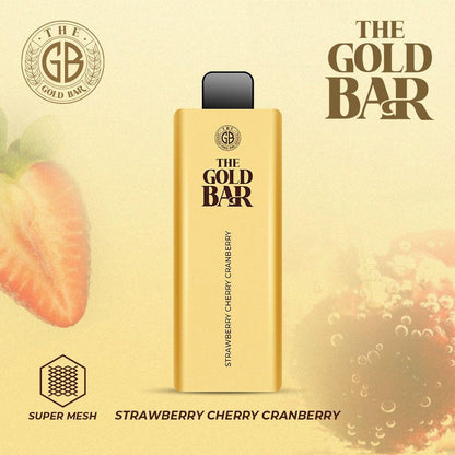 Gold Bar 4500 Disposable Vape Puff Bar Pod Box of 10-Strawberry Cherry Cranberry-vapeukwholesale