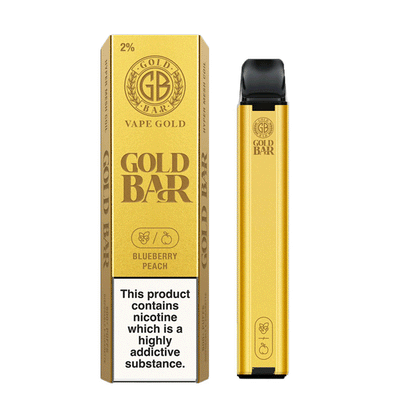 Gold Bar 600 Disposable Vape Pod Puff Pen Device - Box of 10-Blueberry Peach-vapeukwholesale