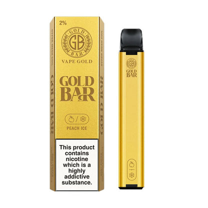 Gold Bar 600 Disposable Vape Pod Puff Pen Device - Box of 10-Peach Ice-vapeukwholesale