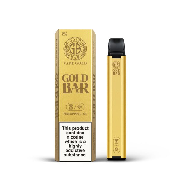 Gold Bar 600 Disposable Vape Pod Puff Pen Device - Box of 10-Pineapple Ice *New*-vapeukwholesale