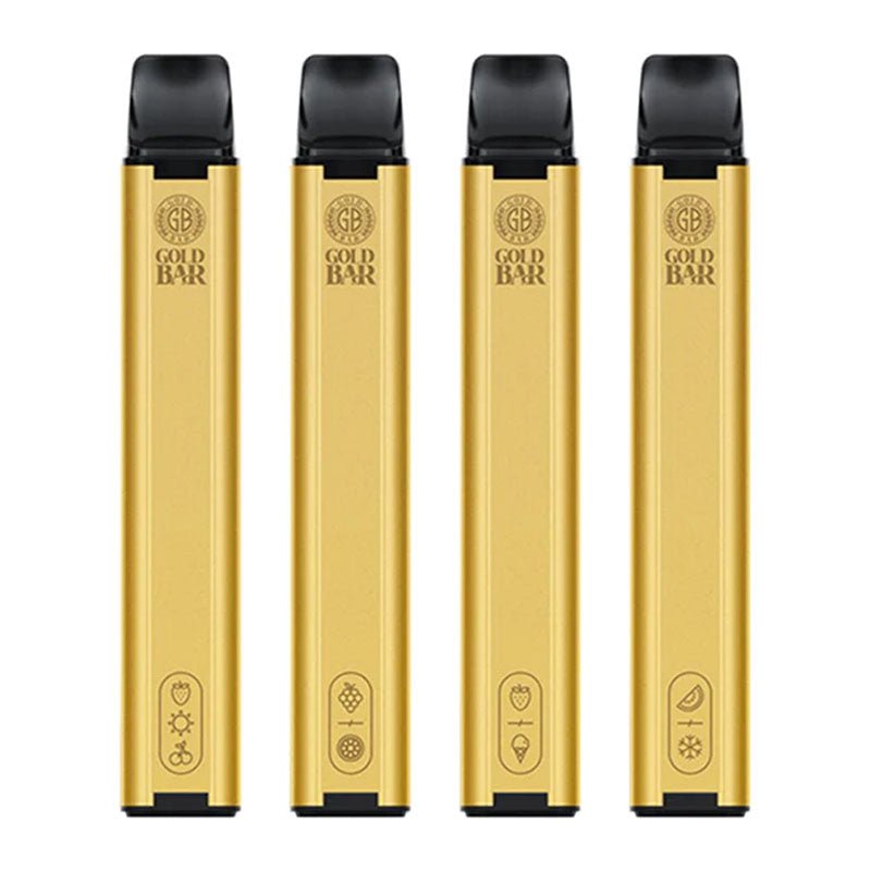 Gold Bar 600 Disposable Vape Pod Puff Pen Device - Box of 10