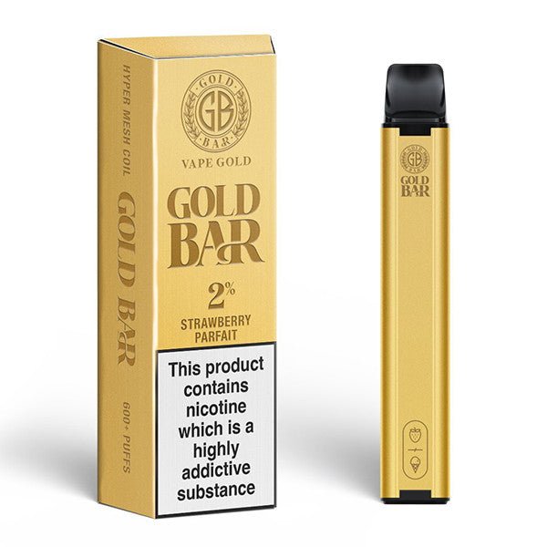 Gold Bar 600 Disposable Vape Pod Puff Pen Device - Box of 10-Strawberry Parfait-vapeukwholesale