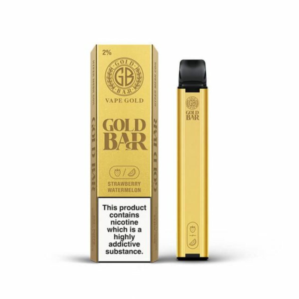 Gold Bar 600 Disposable Vape Pod Puff Pen Device - Box of 10-Strawberry Watermelon *New*-vapeukwholesale