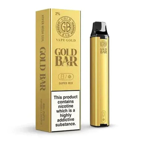 Gold Bar 600 Disposable Vape Pod Puff Pen Device - Box of 10-Super Mix *New*-vapeukwholesale