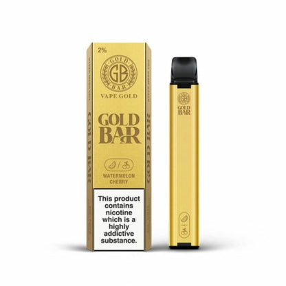 Gold Bar 600 Disposable Vape Pod Puff Pen Device - Box of 10-Watermelon Cherry *New*-vapeukwholesale