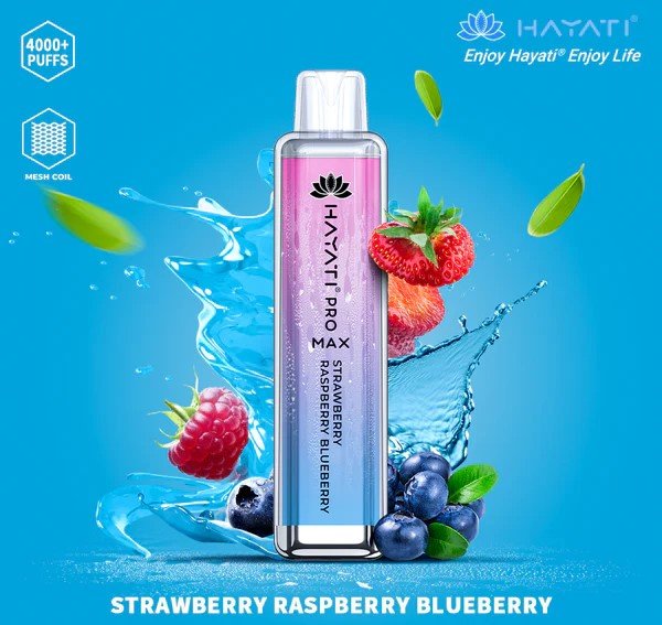 Hayati Crystal Pro Max 4000 Disposable Vape Pod - Box of 10-Strawberry Raspberry Blueberry *New*-vapeukwholesale