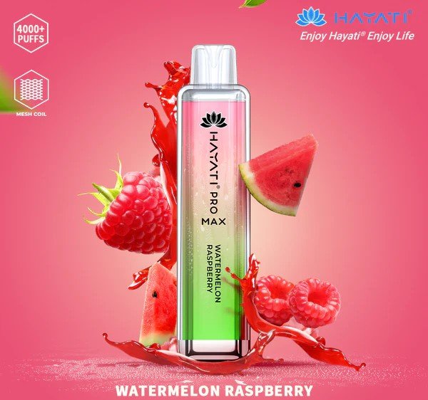 Hayati Crystal Pro Max 4000 Disposable Vape Pod - Box of 10-Watermelon Raspberry-vapeukwholesale