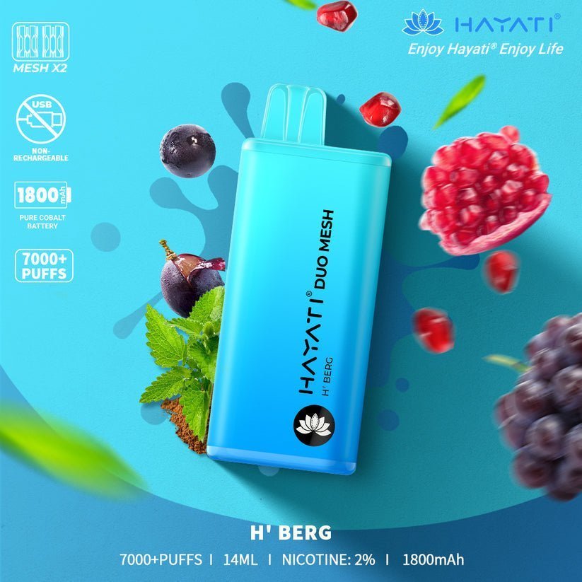 Hayati Duo Mesh 7000 Disposable Vape Puff Bar Pod Box of 10-H'Berg-vapeukwholesale