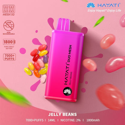 Hayati Duo Mesh 7000 Disposable Vape Puff Bar Pod Box of 10-Jelly Beans-vapeukwholesale