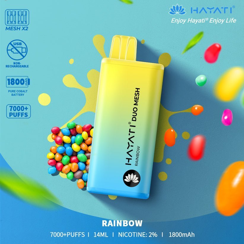 Hayati Duo Mesh 7000 Disposable Vape Puff Bar Pod Box of 10-Rainbow-vapeukwholesale