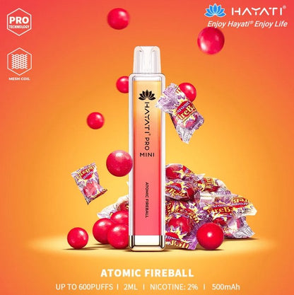 Hayati Mini Pro 600 Disposable Vape Puff Bar Pod Box of 10-Atomic Fireball (Box of 10)-vapeukwholesale