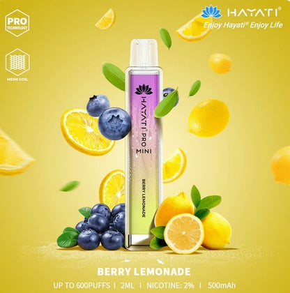 Hayati Mini Pro 600 Disposable Vape Puff Bar Pod Box of 10-Berry Lemonade (Box of 10)-vapeukwholesale