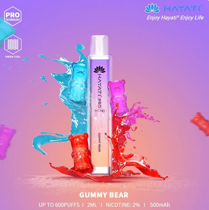 Hayati Mini Pro 600 Disposable Vape Puff Bar Pod Box of 10-Gummy Bear (Box of 10)-vapeukwholesale