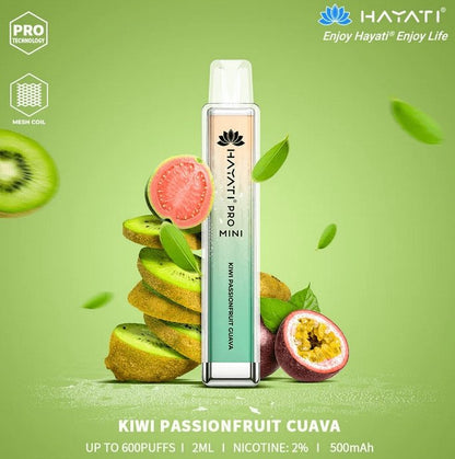 Hayati Mini Pro 600 Disposable Vape Puff Bar Pod Box of 10-Kiwi Passionfruit Guava (Box of 10)-vapeukwholesale