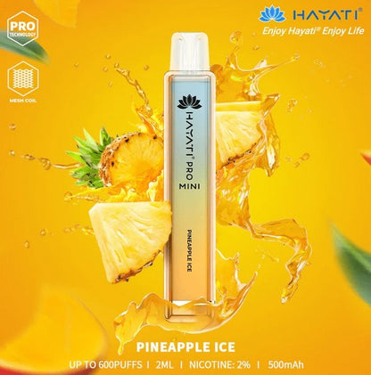 Hayati Mini Pro 600 Disposable Vape Puff Bar Pod Box of 10-Pineaaple Ice (Box of 10)-vapeukwholesale