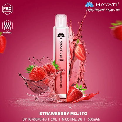 Hayati Mini Pro 600 Disposable Vape Puff Bar Pod Box of 10-Strawberry Mojitio (Box of 10)-vapeukwholesale