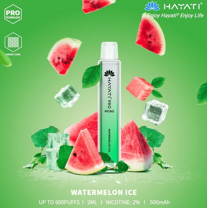 Hayati Mini Pro 600 Disposable Vape Puff Bar Pod Box of 10-Watermelon Ice (Box of 10)-vapeukwholesale