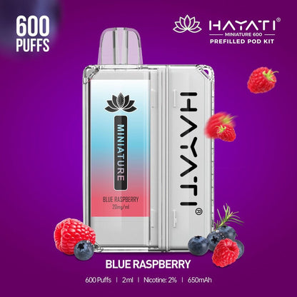 Hayati Miniature 600 Prefilled Pod Kit - Box of 5-Blue Raspberry-vapeukwholesale