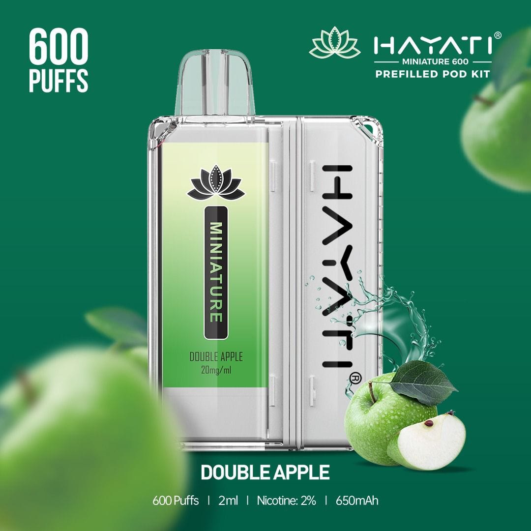 Hayati Miniature 600 Prefilled Pod Kit - Box of 5-Double Apple-vapeukwholesale