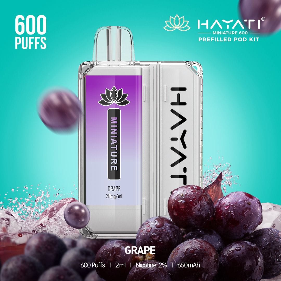 Hayati Miniature 600 Prefilled Pod Kit - Box of 5-Grape-vapeukwholesale