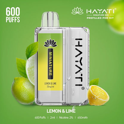 Hayati Miniature 600 Prefilled Pod Kit - Box of 5-Lemon & Lime-vapeukwholesale